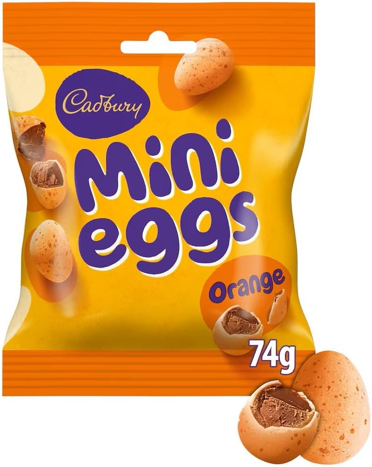 Mini Eggs Orange, Chocolate Candy, This Easter Brings Combining Of Smooth Milk Chocolate With a Zesty Orange Flavoured 74g (From UK) By Decadent Foods