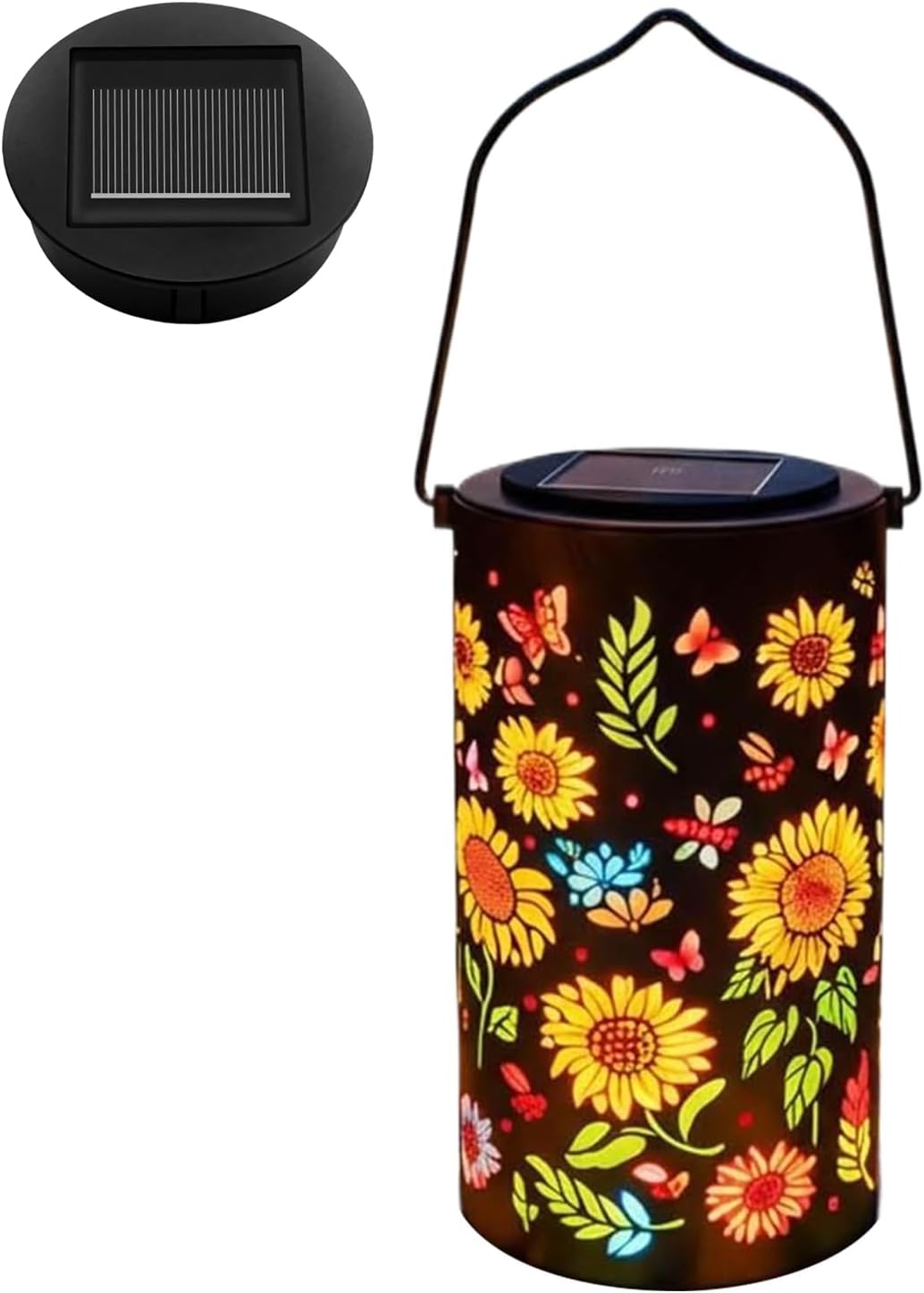 Solar Lantern for Outdoors, Solar Lights with Spare Parts, Solar Lights for Outdoor Garden, IP65 Waterproof Solar Lanterns, Hanging Solar Garden Lights for Garden, Balcony, Patio (Sunflower)
