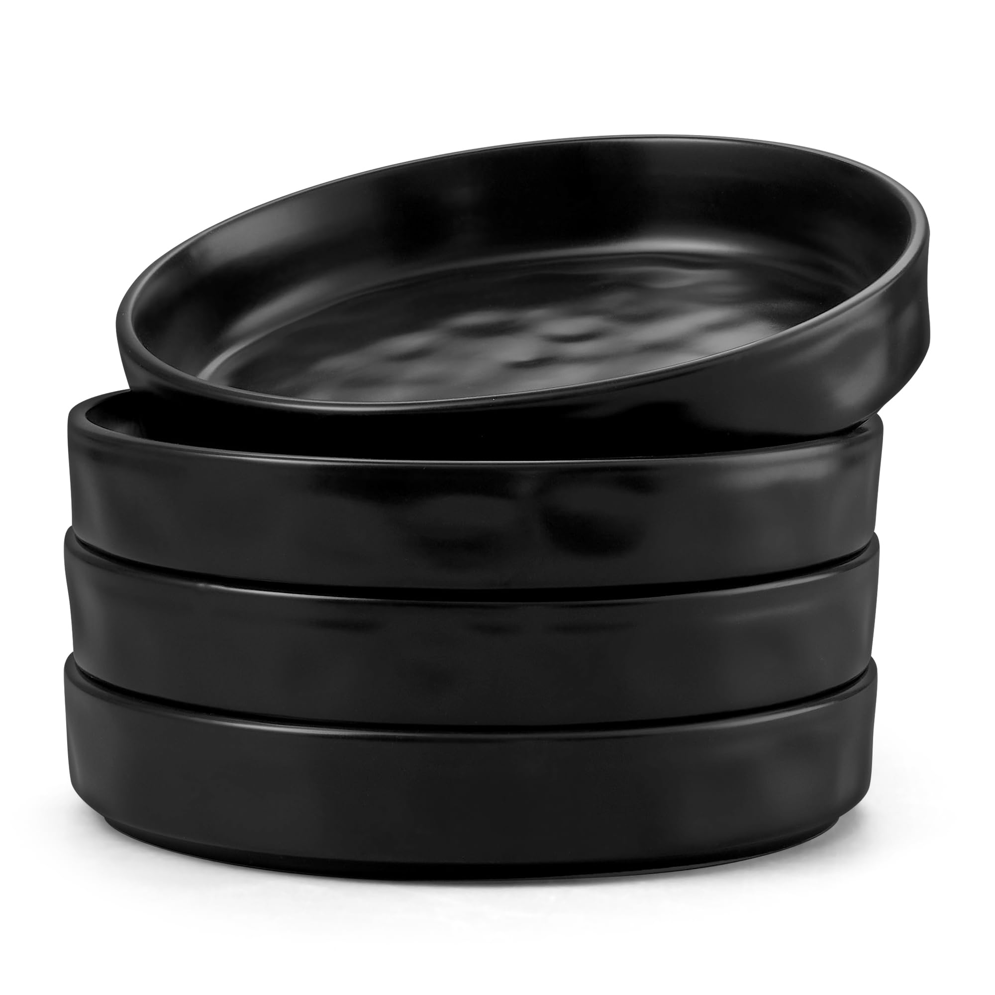 Herogo Pastaschüssel 4er Set, Steinzeug Salatschüsseln 21cm, 850.5 g Reaktive Glasur Servierschale für Nudelsuppe Obst, Mikrowellen- und spülmaschinenfest, splitter- und kratzfest, tiefer Rand