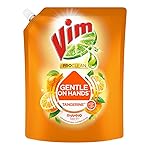 Vim ProClean Dishwash Liquid Gel with Tangerine powered by RhamnoTech™, Gentle on Hands, Removes Tough Grease and Odours, 1700ml