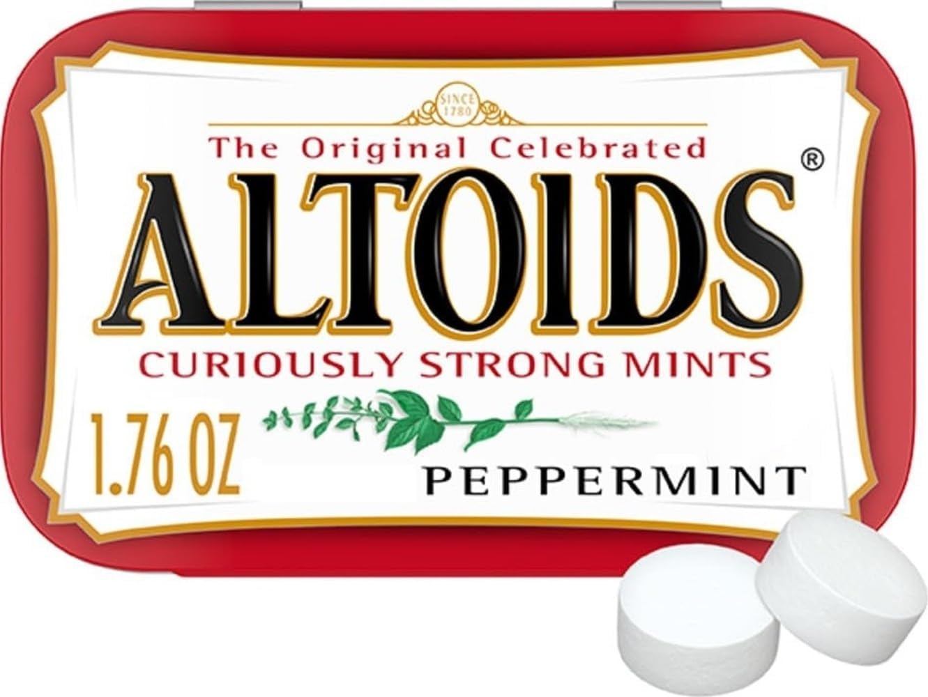 ALTOIDS Classic Peppermint Breath Mints Tin, 1.8 Ounce