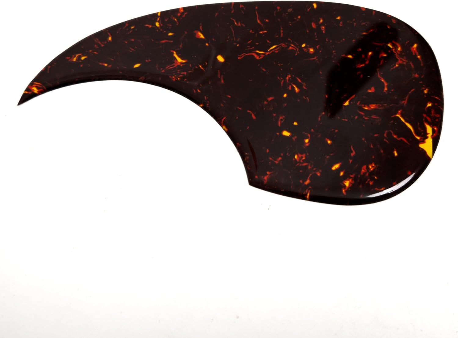 Acoustic Guitar Pickguard for Martin D45, 2MM Self-Adhesive Scratch Plate Amber Flame Tortoise, Teardrop Shape, Universal Fit for 40-41 Inch Guitars Folk Guitar Replacement Parts