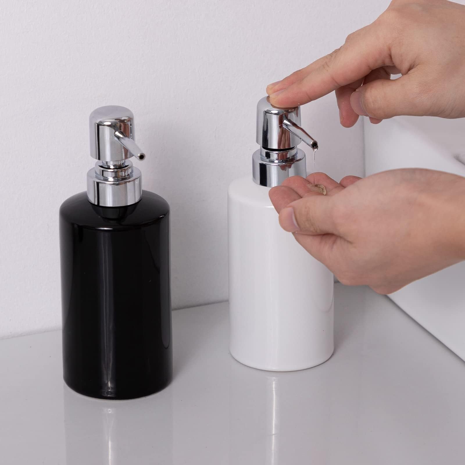 Dispenser Sapone Ricaricabile Distributore di Sapone Ricaricabile Multiuso for Cucina, Bagno E Lavanderia Dosatore Liquido(White)