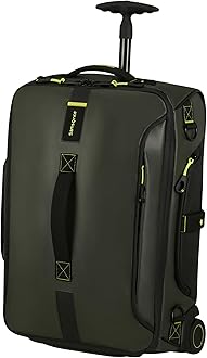 Samsonite Paradiver Light, Hand Luggage, Jungle Green, Duffle S with 2 wheels (55 cm - 48.5 L), Duffle S with 2 wheels