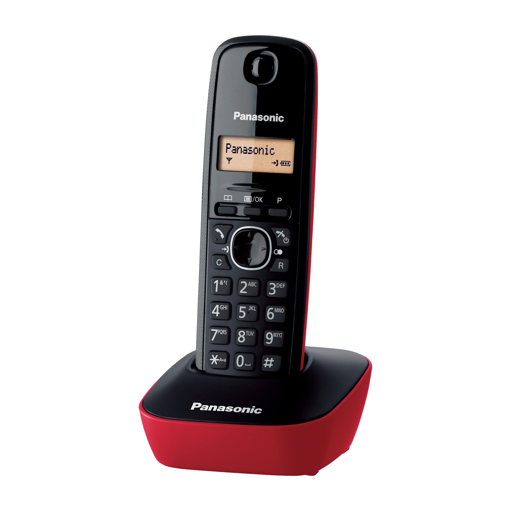 Teléfono Inalámbrico Panasonic KX-TG1611/ Negro y Rojo
