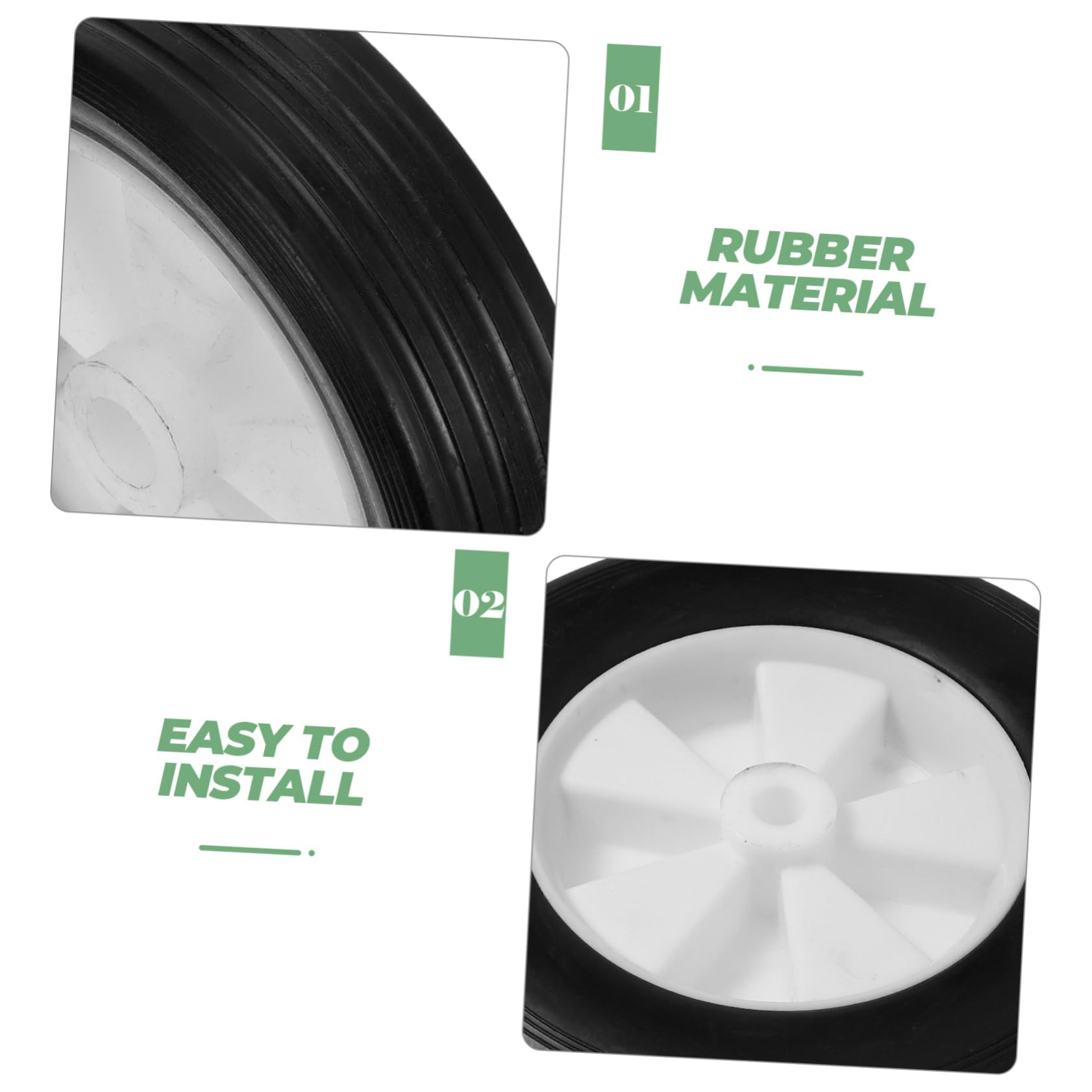 Ruedas de Cortacésped de Goma y Pp 2 Piezas, Orificio 13, 5 Mm | Repuesto para Máquina de Cortar Césped, Resistente al Desgaste, Ajuste, Instalación Sencilla