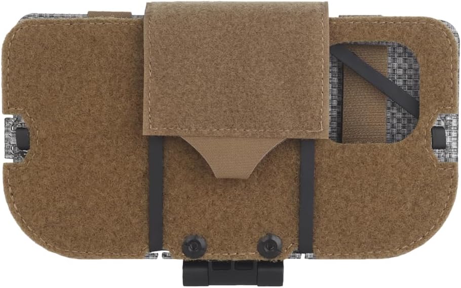 Airsoft Plate Carrier Accessory Molle Phone Mount Outdoor Lightweight Navigation Board for 15Pro, Wide Angle Foldable Phone Holder Chest Rig Hovering Tactical Vest Mount
