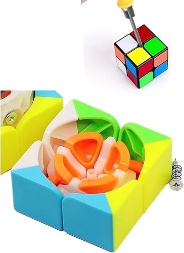Miniatura 3 de Paquete de 2 rompecabezas Qiyi Qidi S de 2 x 2, cubo mágico de color sin calcomanías, velocidad GINFH