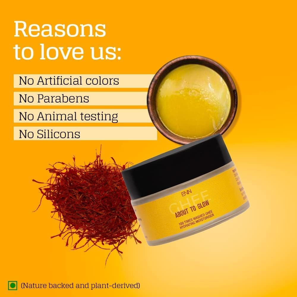 Boomers About to Glow - 100 Times Washed Ghee Face Cream and Ghee Lip Balm Combo Kit | Ultra Hydrating | Skin Brightening & Glowing Skin | Natural | Men and Women | All Skin Types