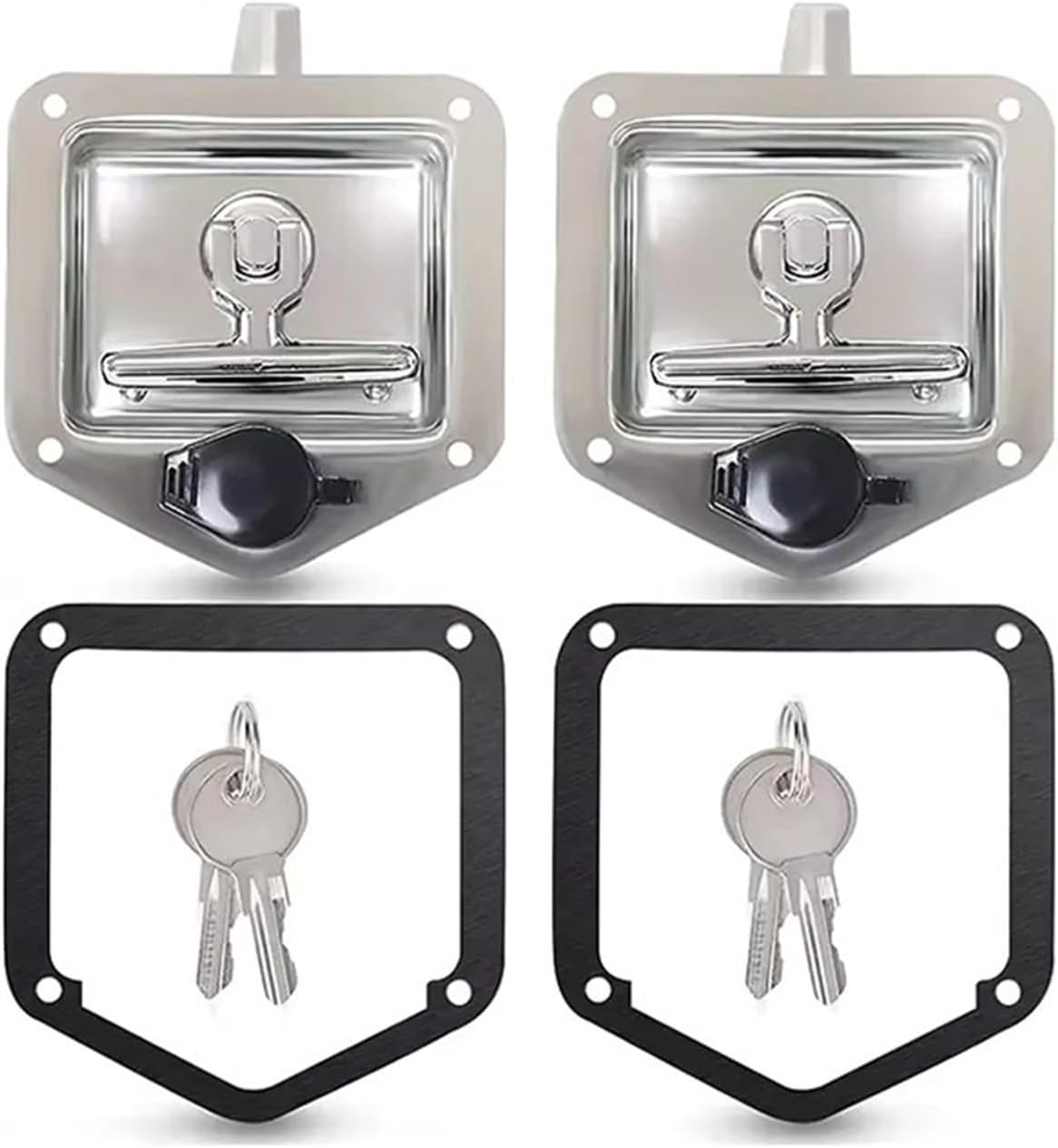 XK126Stainless Steel Trailer Folding T Compression Handle Paddle Latch RV Truck Toolbox Lock for Drawer 1Pcs