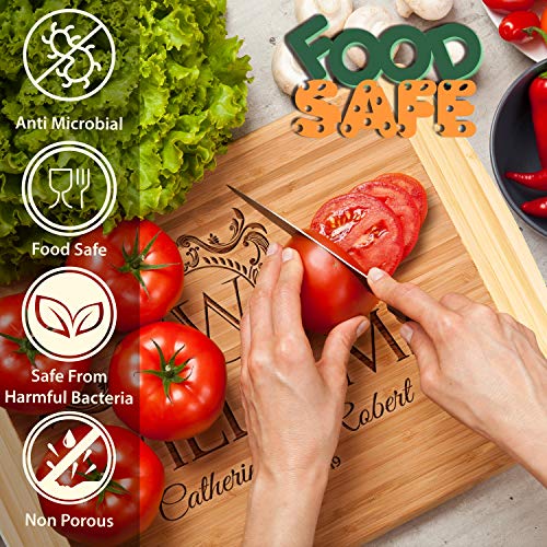 Tabla de cortar personalizada, 11 diseños, 18x12, elegante tabla de bambú - regalos para parejas, regalo para ella, regalo para padres y abuela, señal de cocina miniatura 3