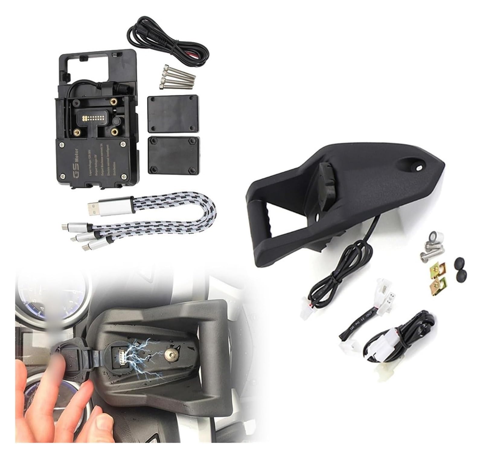 Uchwyt na telefon motocyklowy Do motocykla Y&amaha T-MAX 530 SX DX 2017-2019 Uchwyt do ładowania USB Akcesoria montażu telefonu motocyklowego nawigacyjny