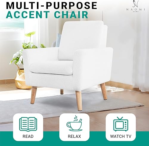 Miniatura 6 de Naomi Home Frida - Juego de 2 sillas decorativas de mediados de siglo, con marco de madera duradera, para sala de estar, juego de 2 sillas de