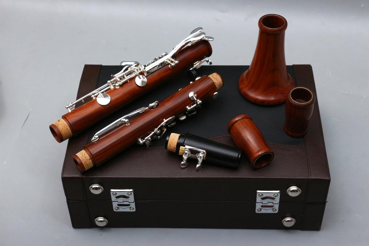 Vetimobato Professional B-flat Clarinet Nickel Plated Bb Key 17 key with Case & Mouthpiece & Reeds & Cap Cork & Grease & Gloves & Strap & Screwdriver & Clarinet Cleaning Kit (Rosewood Clarinet)