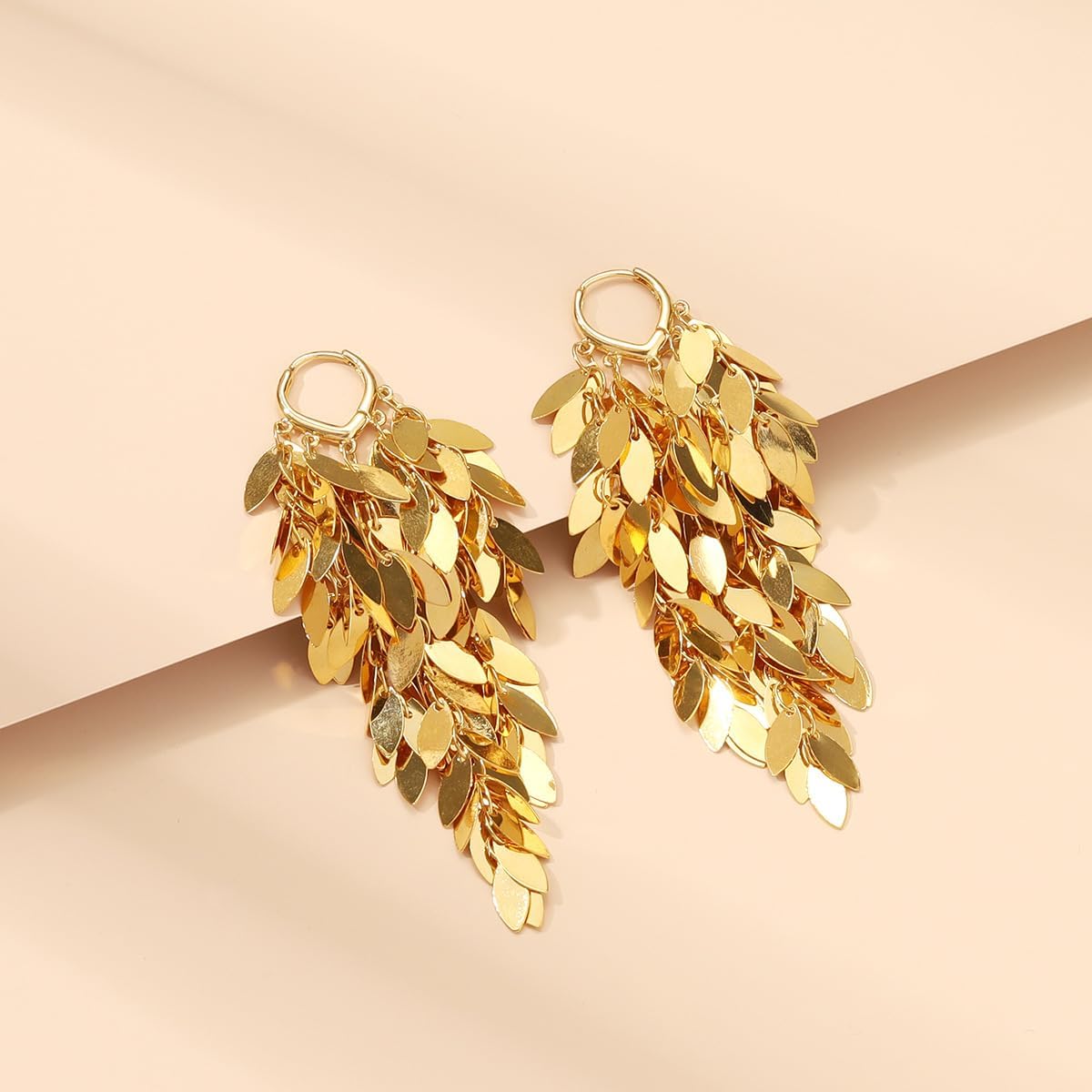 Long Dangle Earrings For Women, Fringe Chandelier Earrings Punk Metal Chain Earrings Hypoallergenic Lightweight Tassel Drop Earrings