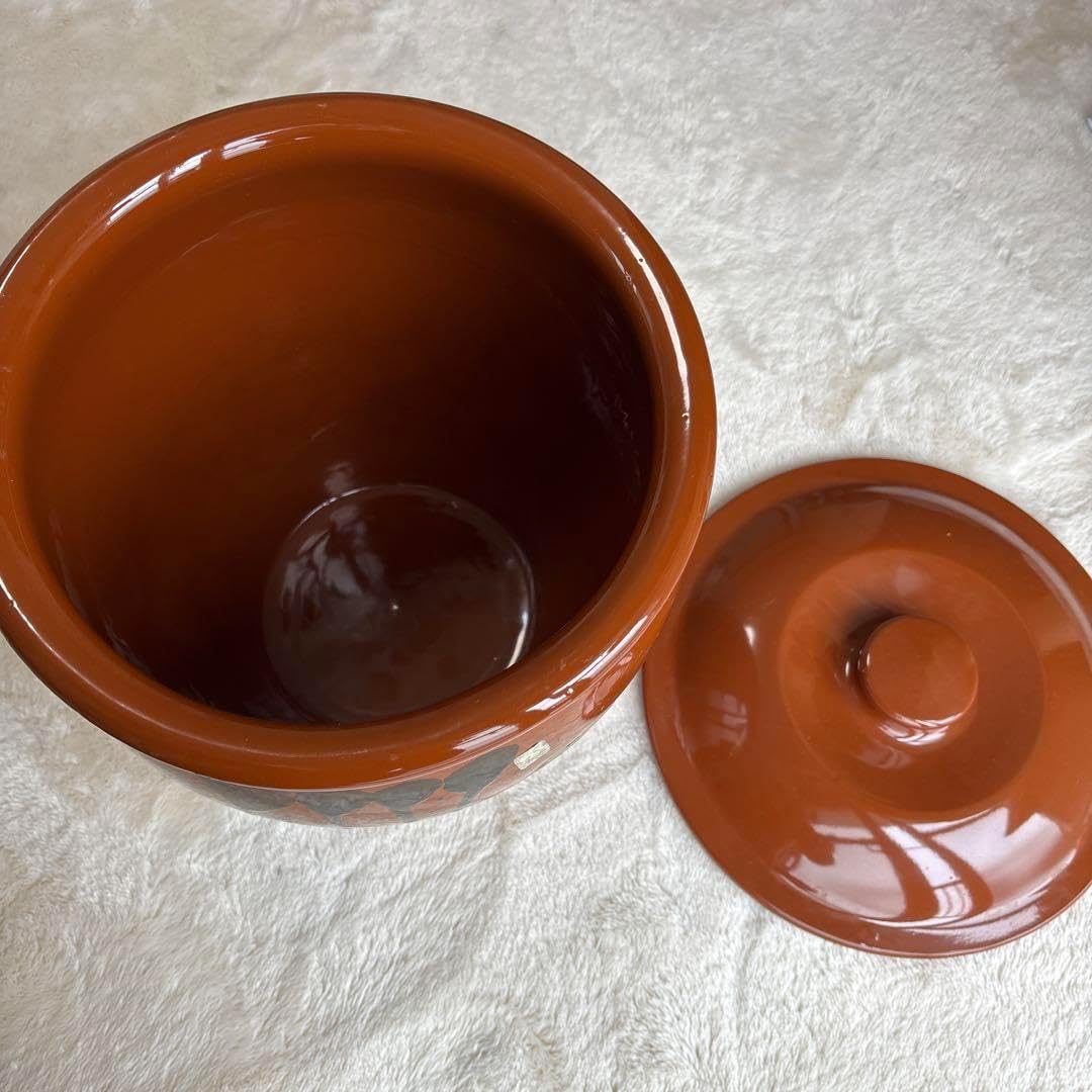 久松窯 漬物壺 5号 5号 久松窯 切立 かめ 蓋付 漬物容器