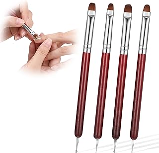 4 pinceles de arte de uñas, cepillo profesion...