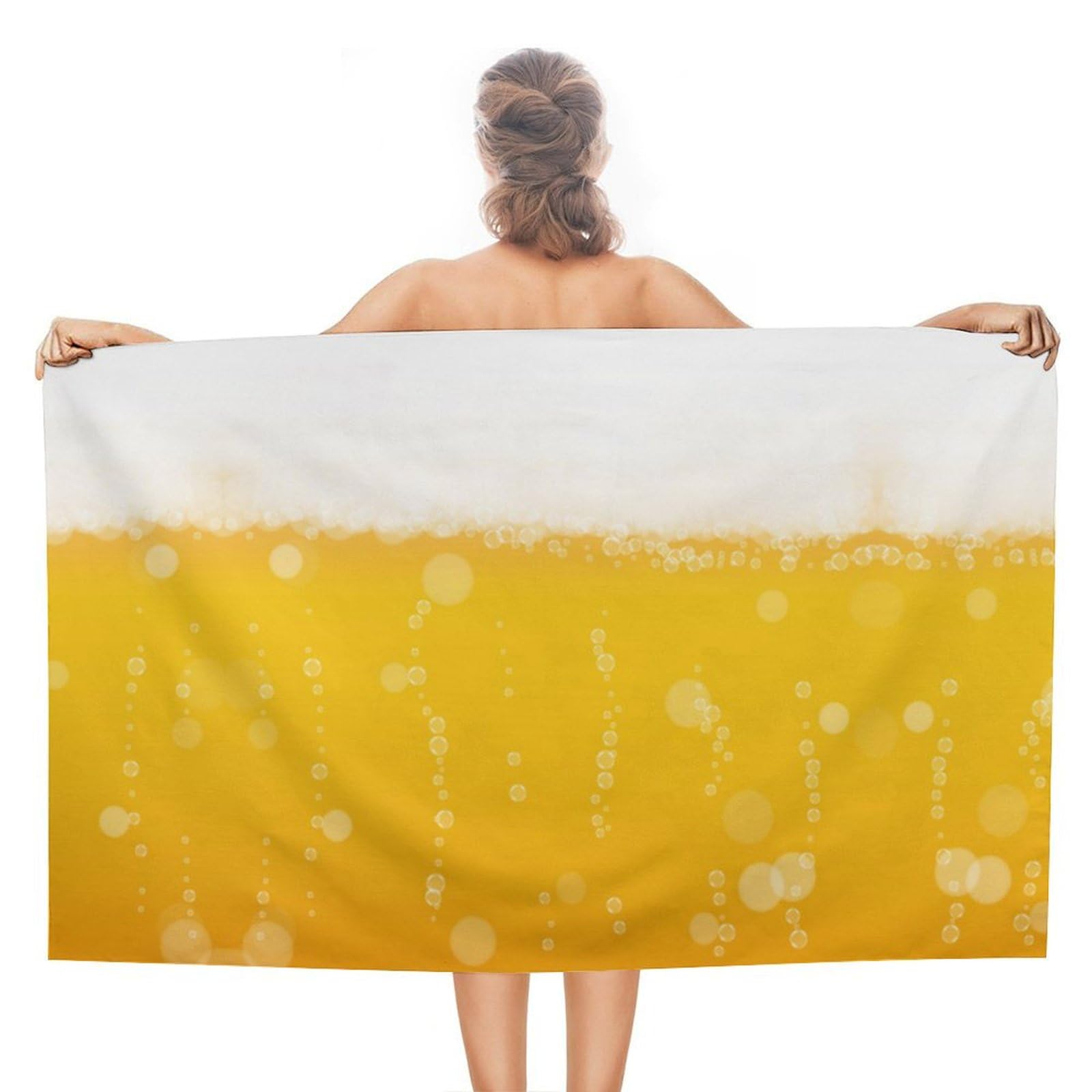 LEDFCVSU Beach Towel, Bubbles And Beer Bath Towel, Absorbent Towel for Swimming, Sports, Travel