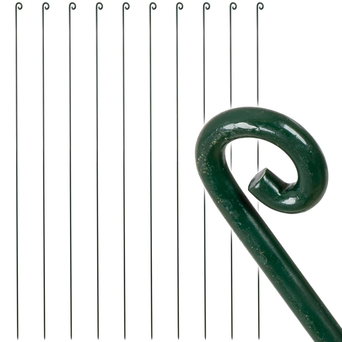 10x Metallpfahl 140cm mit Ringelöse für Netze Begrenzungszäune Absperrung