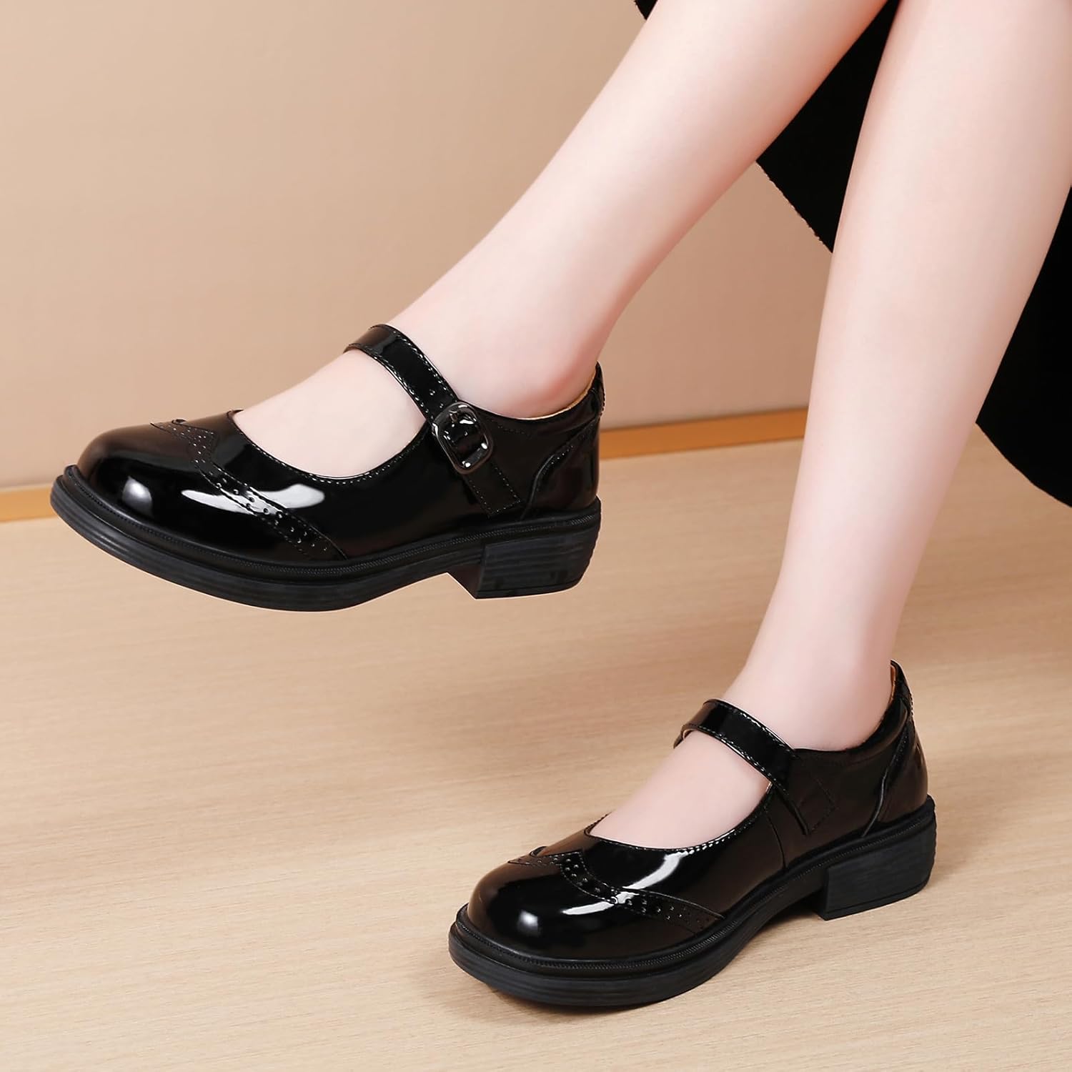 OKJ Mary Jane Shoes Women Flat Maryjane Black Mary Janes Comfortable Flats Dressy Casual School Cute Non Slip Work Shoes - Image 7
