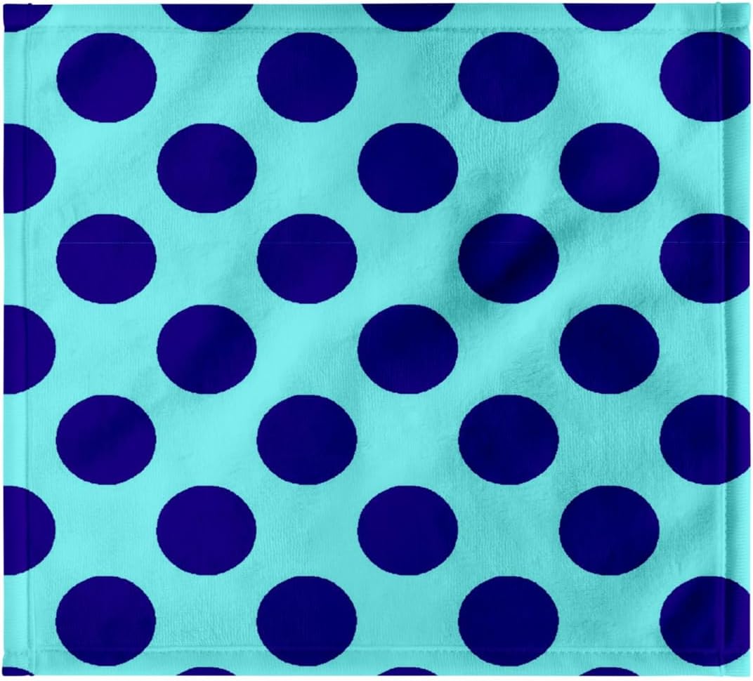 3dRose Turquoise and Blue Polka Dots 22x30 Bath Hand Pool Towel
