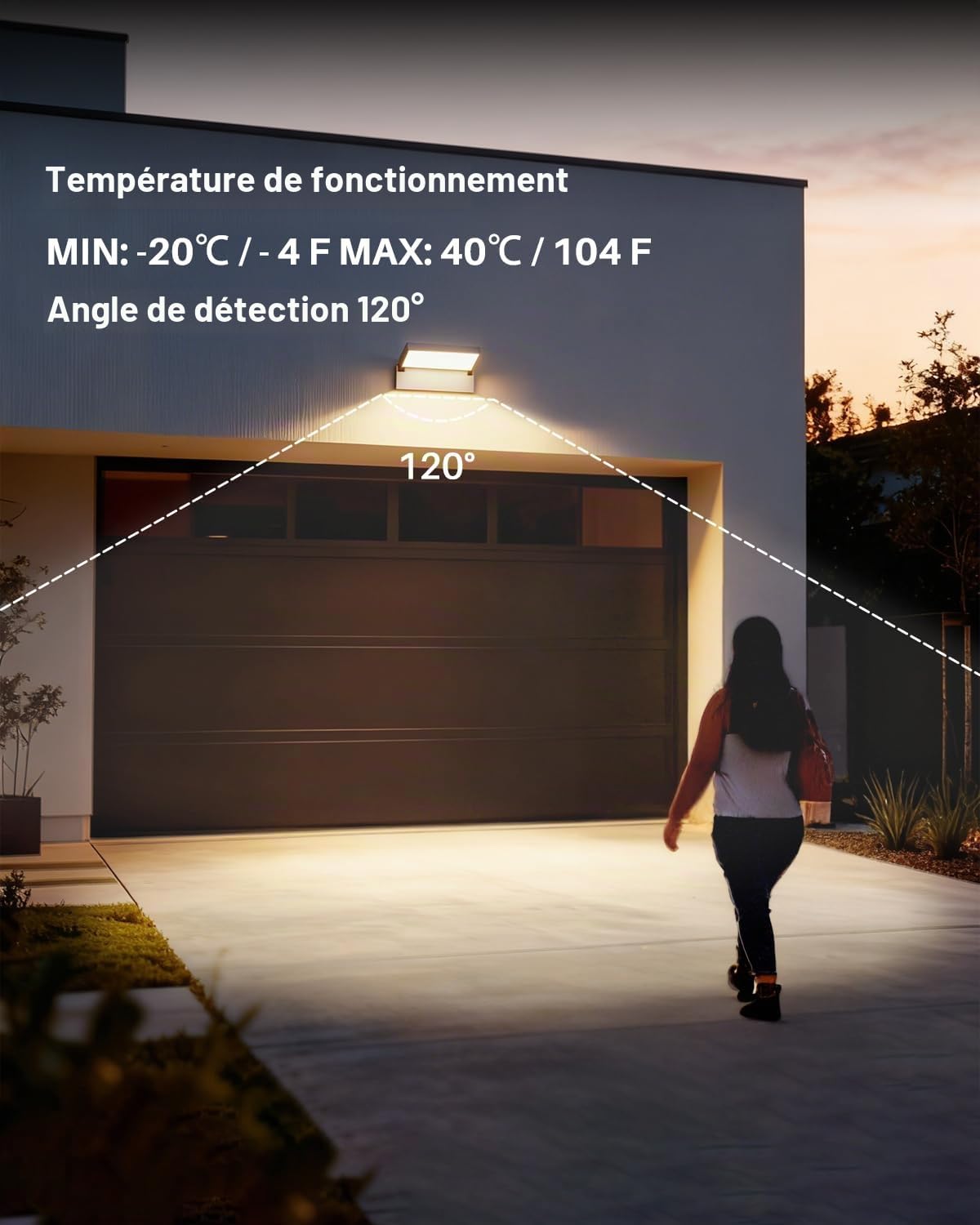 EBION Applique Murale Exterieur LED Panneau Pivotant à 90°,IP65 | pour Terrasse Entrée Jardin Garage,4000K,18W,Anthracite