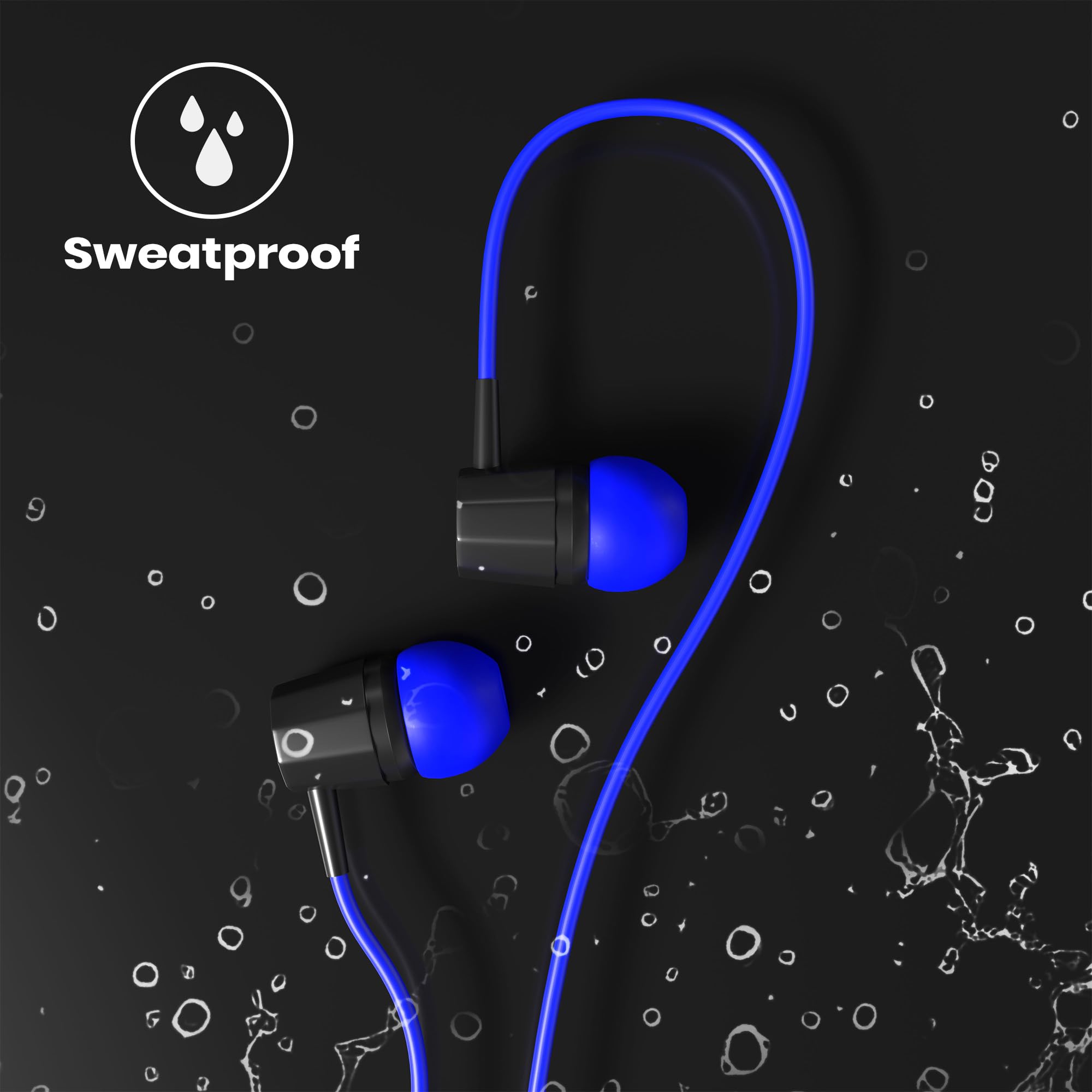 Kratos E02 Blue Wired Earphones with 3.5mm Jack in-line Mic Control for Clear Calling & Music, Multi-Functional Controller,Sweat Resistant,Comfort Fit Wired Ear Phones,Compatibility with All Mobiles — Amazon image 7
