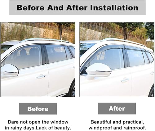 Miniatura 8 de OCPTY Viseras de ventana para Jeep 1984-2001 para protectores de lluvia con cinta adhesiva, deflectores de ventana lateral, 4 piezas (2 piezas para