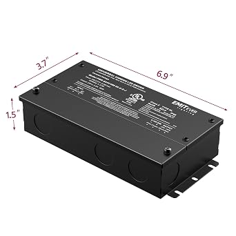 EMITEVER 60W 24V 5-in-1 Dimmable LED Driver,AC 110-277V to DC Power Supply