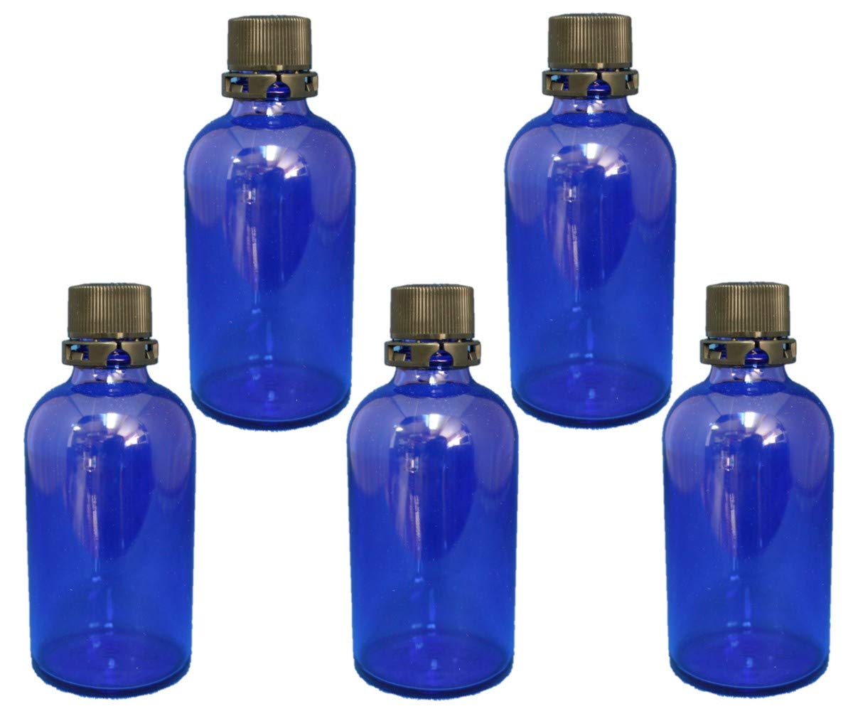 Amazon｜ガラス瓶 100ml 5本セット 青色 遮光 セキュリティキャップ