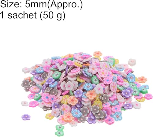 Miniatura 2 de HARFINGTON Rebanadas de flores de imitación, rebanadas de polímero, rebanadas de arcilla suave de 0.197 in, rebanadas de resina de 1.76 oz,