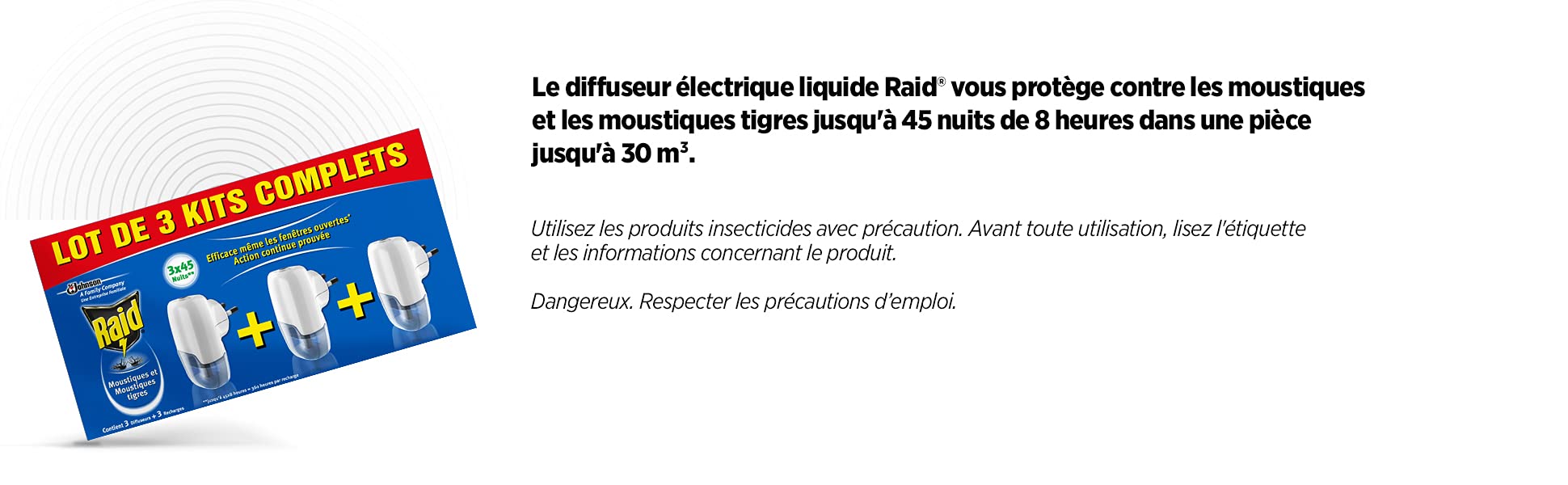 Raid Diffuseurs electriques liquides - 3 kits 81ml