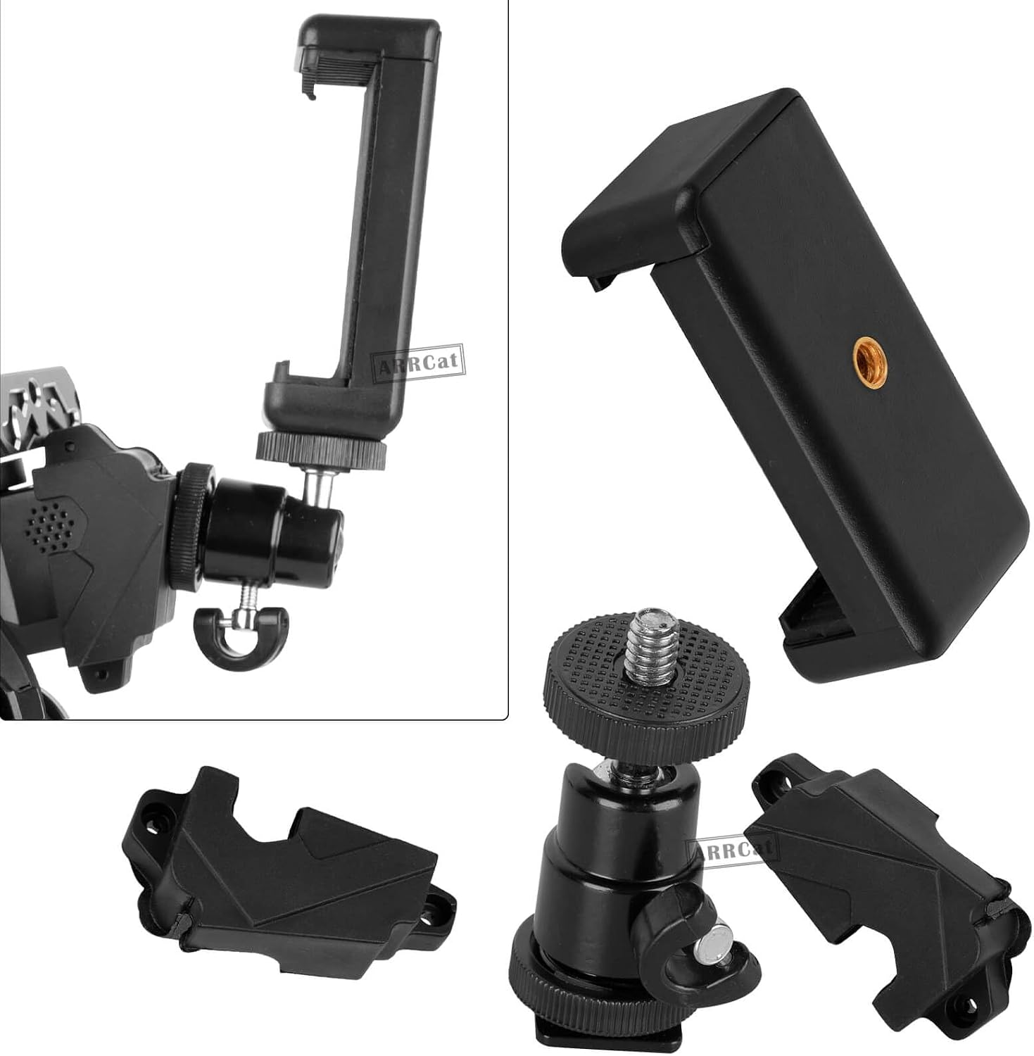 RC Remote Control Upgrades Part for Flysky Noble NB4 Transmitter Protector Bracket w/Phone Mount Holder Remote Radio Controller Base Steering Wheel Trigger One-Handed Control Adapter,Black