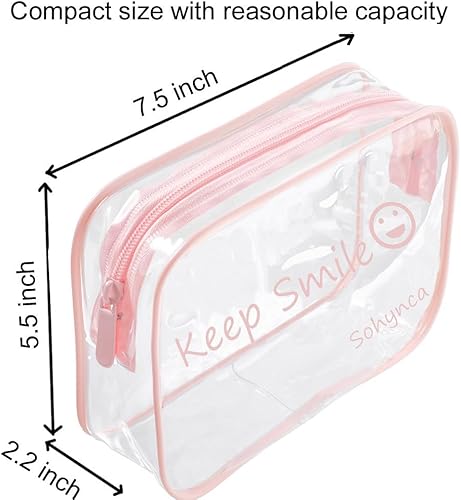 Miniatura 8 de Bolsa de aseo de PVC transparente, impermeable, bolsa de cosméticos, minimalista, bolsa de maquillaje, pequeña bolsa de cosméticos ordenada, bolsa