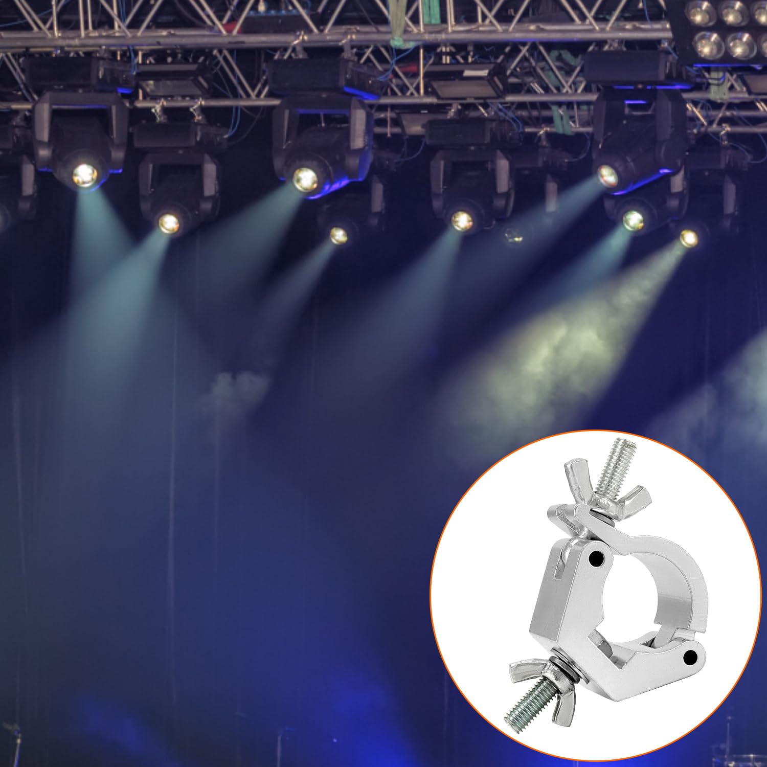 QWORK® 8 Pezzi Morsetto per Traliccio 30-36mm -Capacità 100kg - Lega di Alluminio - per Luci DJ