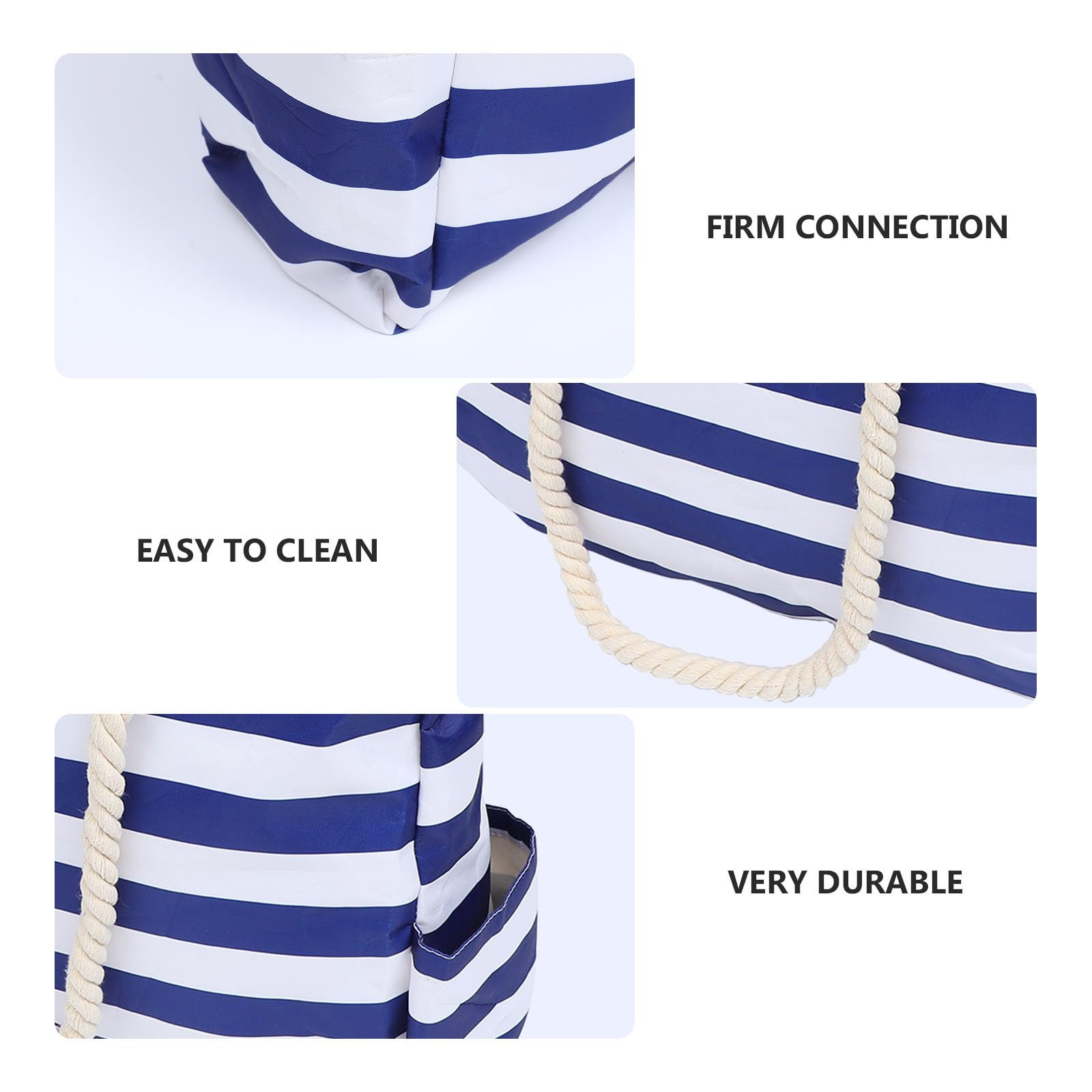 Tofficu Bolso de playa grande impermeable de lona azul, de gran capacidad, para compras y gimnasio