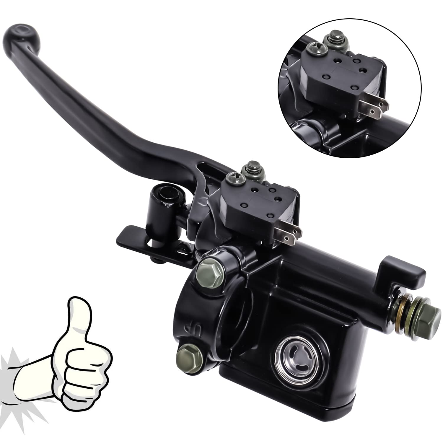 Pompa Freno Posteriore CORTA 1819cm Ad Olio Per Pit Bike Quad ATV Cross - Foto 9