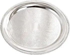Prato de Jantar, Prato de Servir para Camping, Prato de Metal para Cozinha, Prato de Liga de Alumínio para Casa, Churrasco, Cozinha, Hotel, Tiramisu, Prata, Tamanho real