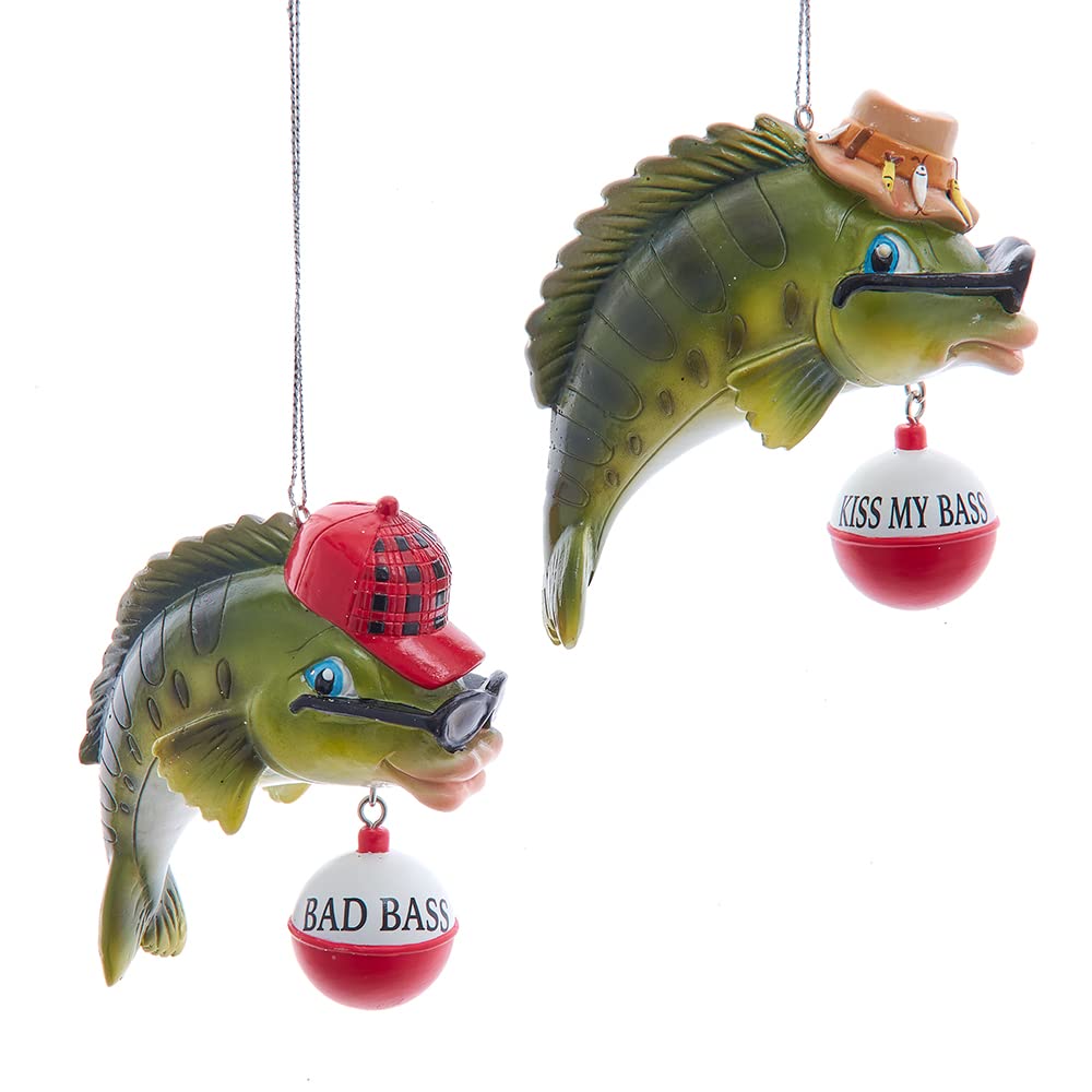 Décoration de lodge Kurt Adler en lot de 2 ornements suspendus avec dictons gravés