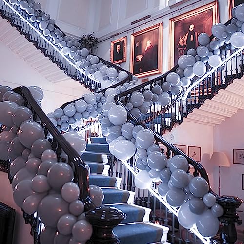 Image of PartyWoo Dusty Blue Balloons 50pcs Boho Dusty Purple Muted Lavender Color | 12 Inch Balloons for Boy Anniversary Bachelorette Graduation Engagement Birthday Boy Baby Party Decorations Blue-F16