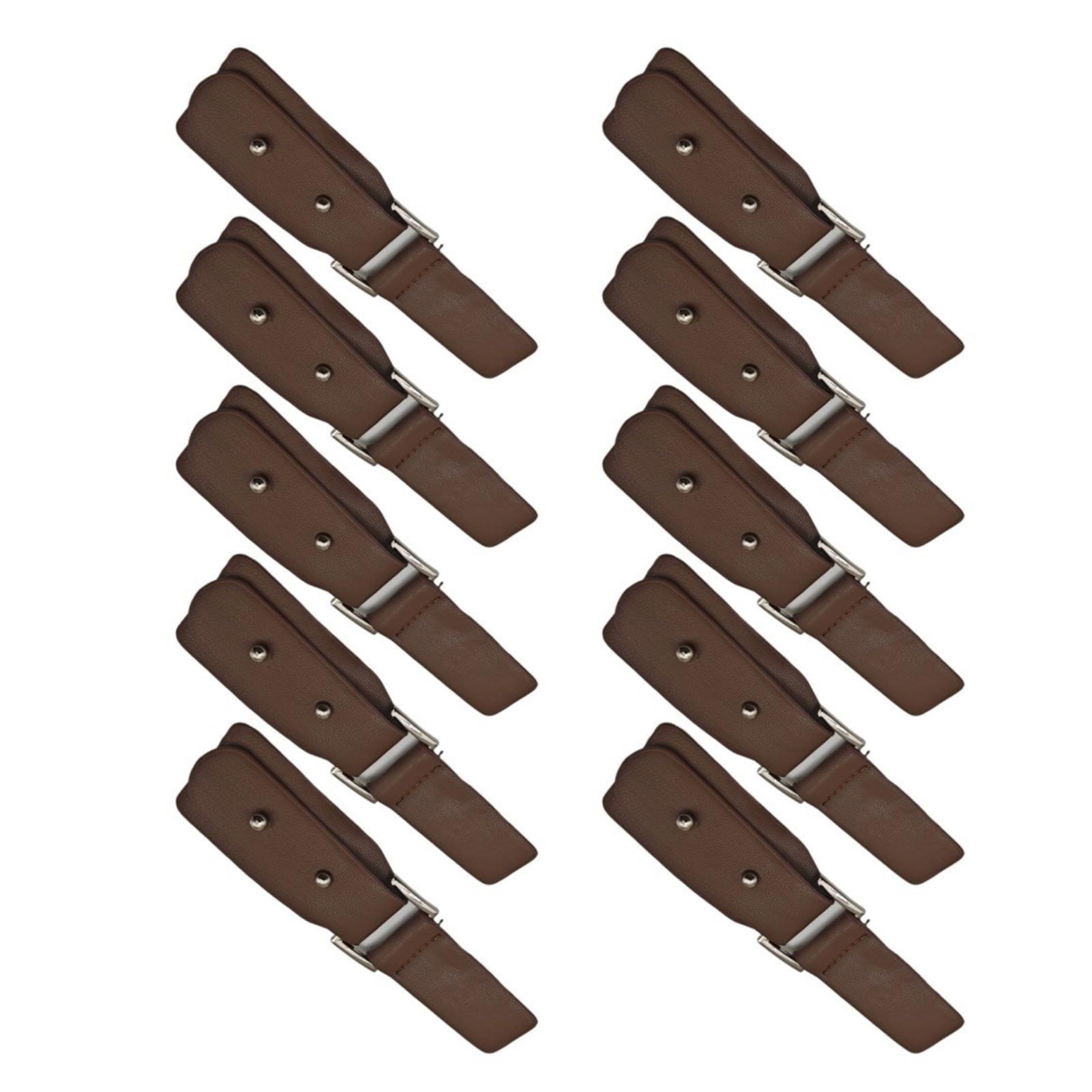 of 10 Sew on Leather Toggles Closures Button Metal Buckle Clip for Coat Jackets Knitwear Windbreaker Sewing Craft Leather Toggles Button