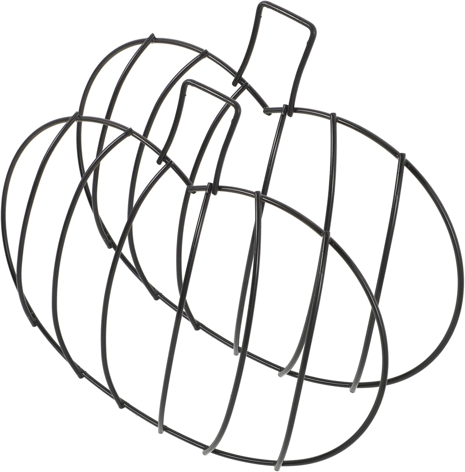LIFKOME 2pcs Metal Pumpkin Wreath Frame Craft Decoration for Halloween Sturdy Wire Hoops for Hanging Wreaths Metal Flower Holder for Home Decor