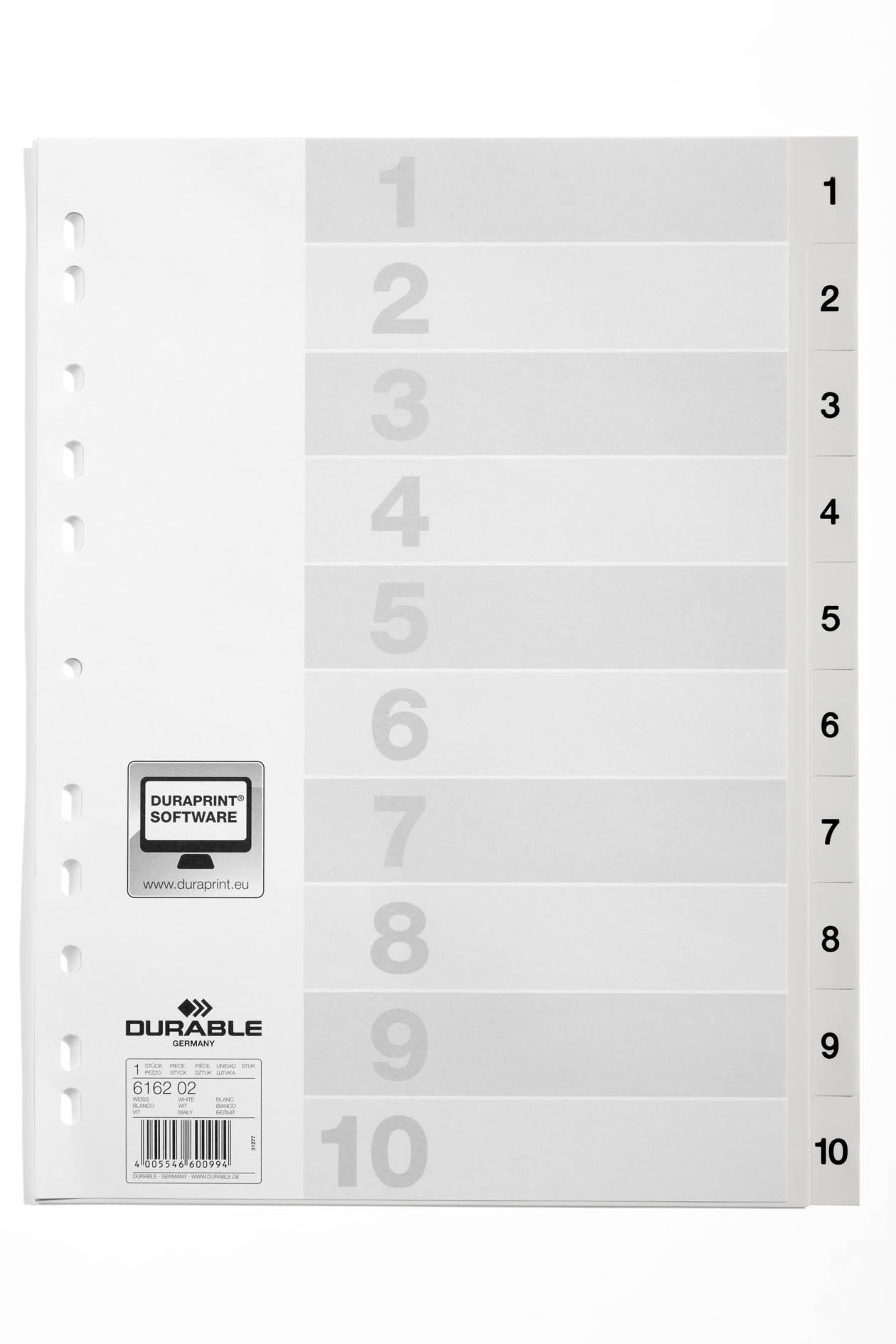 Divisorio A4 Con Tasti 1-12 - Polipropilene, Foratura Universale, Bianco, Per Archiviazione - Foto 12