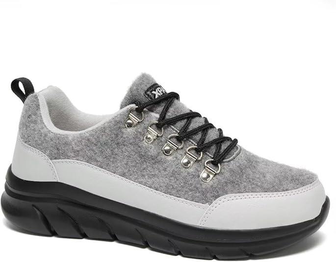 XPACS Womens Comfortable Shoes for Plantar Fasciitis, Orthopedic Shoes with Arch Support for Walking, Casual Soft Sneakers for Walking, High Arch Shoe for Diabetic, Foot Pain Relief, Relaxed Fit Grey