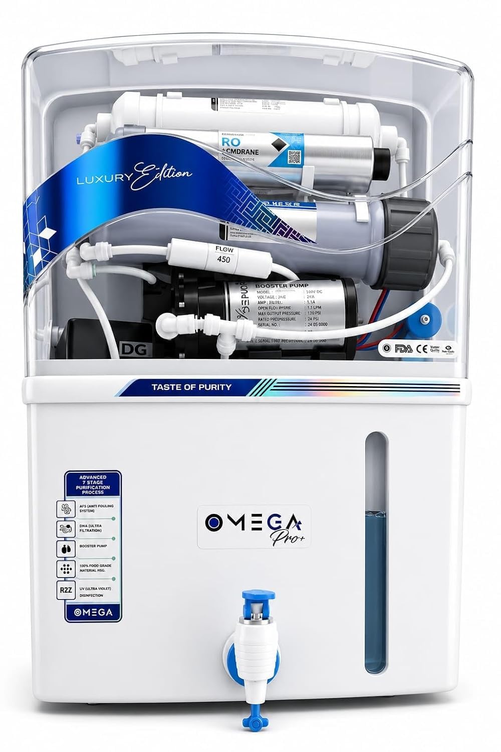Aqua Omega UV Water Purifier with Copper Technology Automatic Function 12 L UV + UF Water Purifier White-image-23