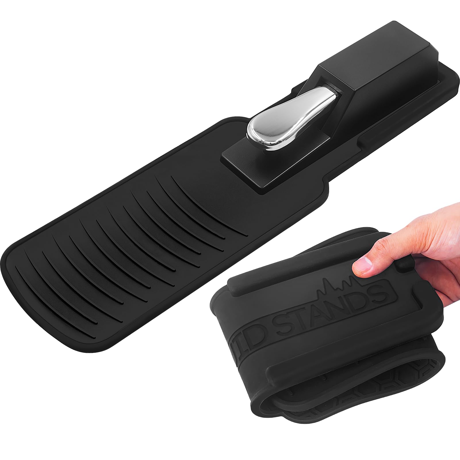 Liquid Stands Keyboard Digital Piano Foot Pedal Mat - 3"W x 12"L Non-Slip Pedal Keyboard for Carpet Protection - Piano Fotoswitch Extender Mat, Support Pad