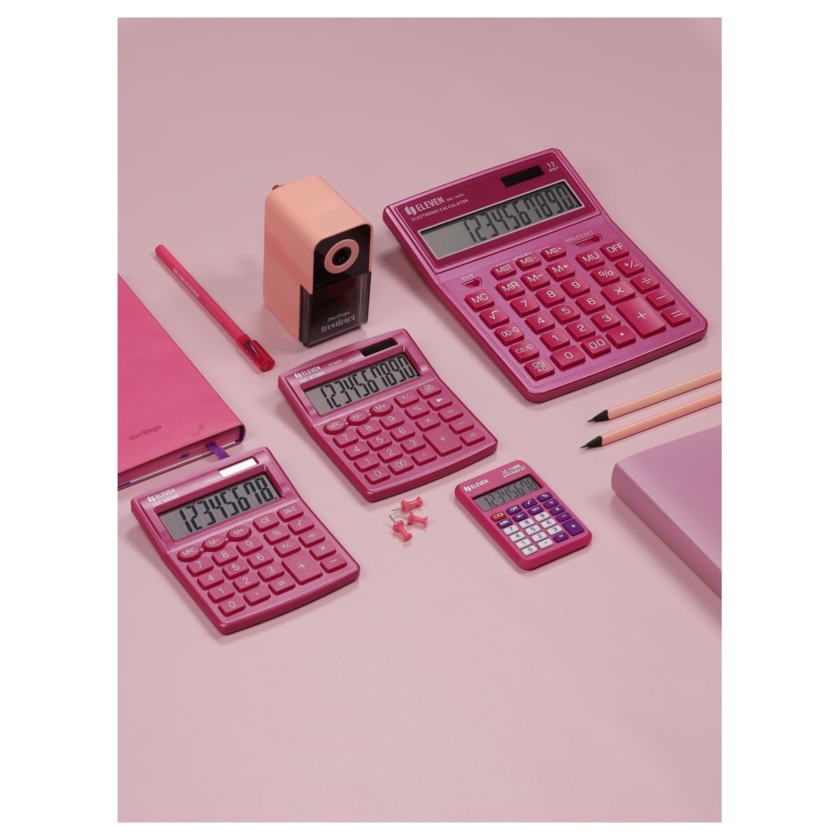 Calculadora de Bolsillo Eleven LC110NR-PK - Pantalla de 8 dígitos, Funciones matemáticas y financieras, Memoria de 3 Teclas, compacta y Duradera, la Herramienta Ideal para cálculos rápidos en la