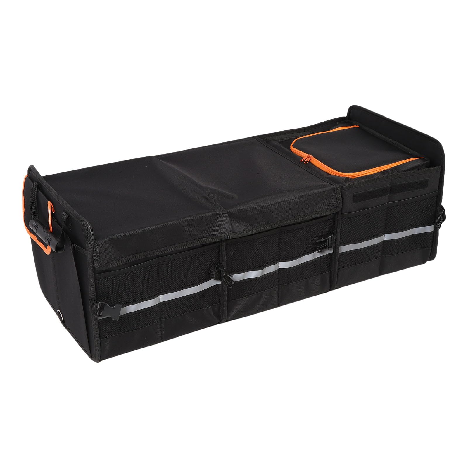 TOPINCN Organizzatore per Bagagliaio Grande da 105 Litri Organizzatore Pieghevole Pieghevole per Auto Scomparto Multiplo 9 Tasche in Rete 4 Divisori Borsa Termica a Prova