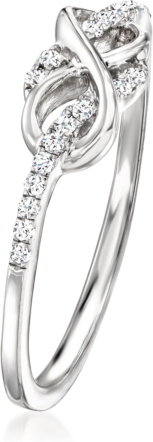 Ross-Simons 0.10 ct. t.w. Diamond Infinity Loop Ring in Sterling Silver