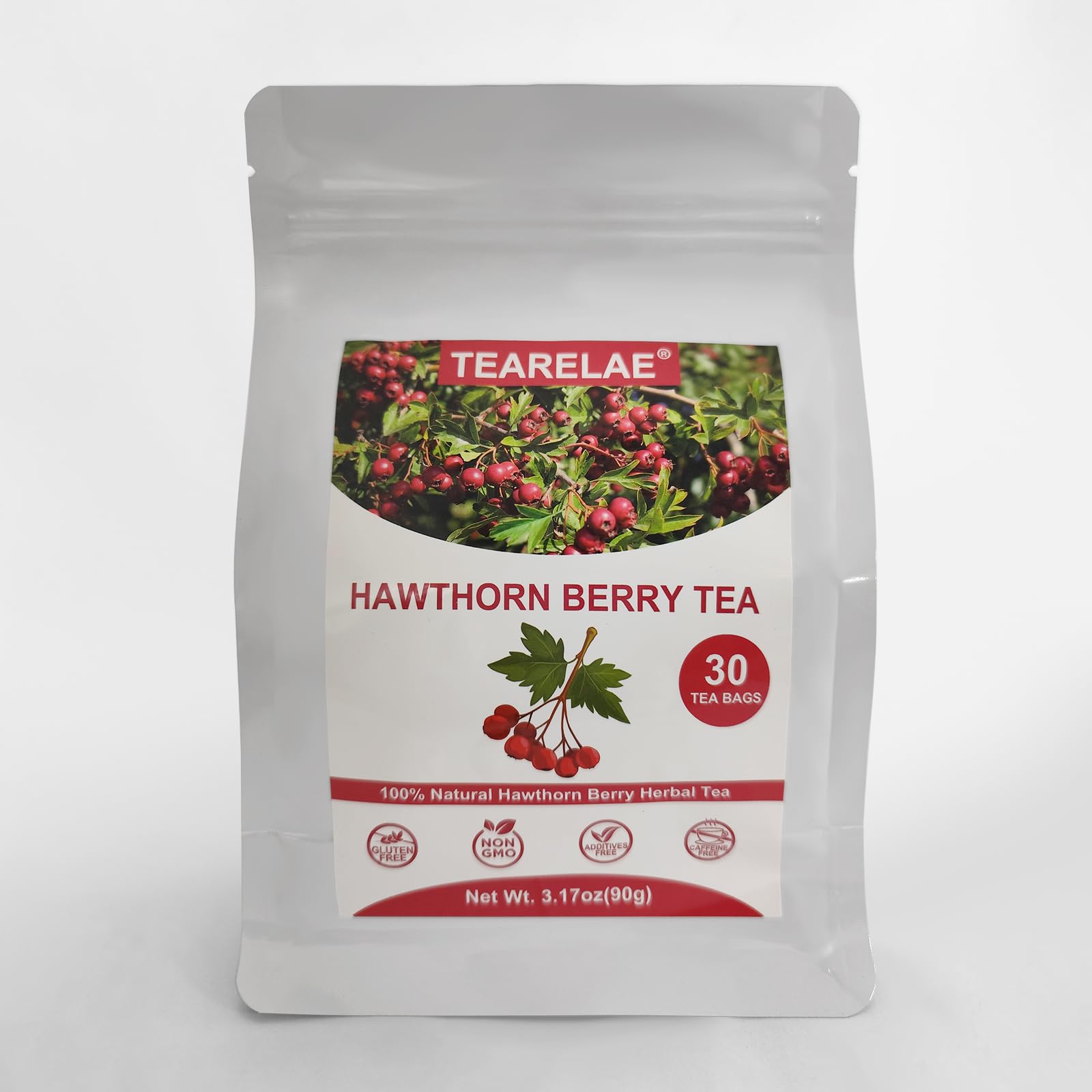 TEARELAE - Hawthorn Berry Herbal Tea Bags – Caffeine Free, Sweet & Tart Flavor – 30 Count – Non-GMO